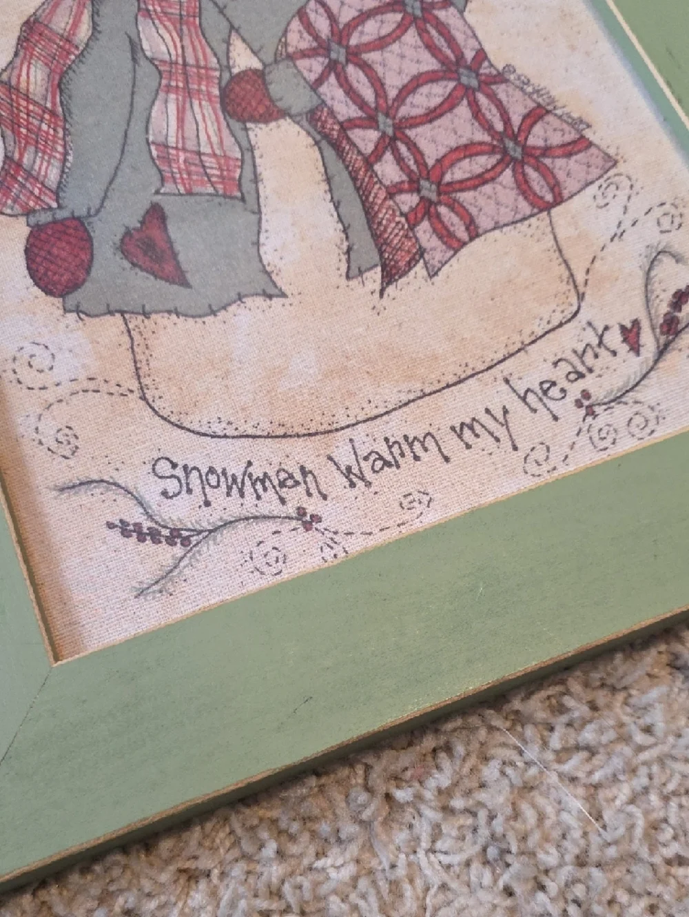 Folkart Green Framed Snowman Wall Art - Winter Home Decor - Lori Maphies